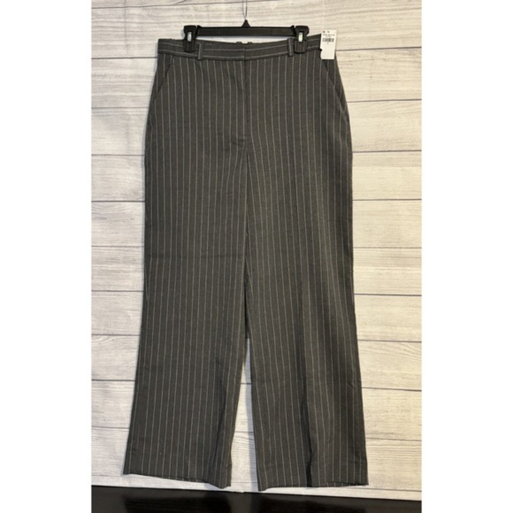 Abercrombie‎ & Fitch Gray Pinstripe Pants Women's 31 Hook Zip NWT